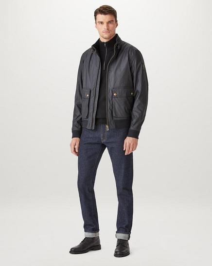 Veste Cirée Belstaff Homme Scouter Bleu Foncé Marine Coton Soldes YK3048527